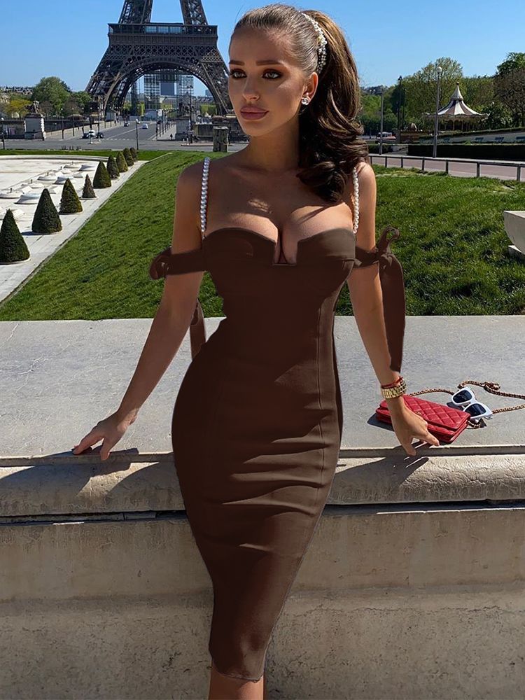 Kvinnors Randig Klänning Flödande Kvalitetsmaterial-3