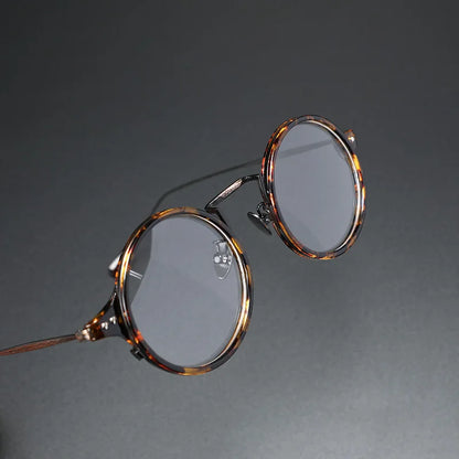 Unisex Runda Glasögon Trendig Design Plast och Glas-4