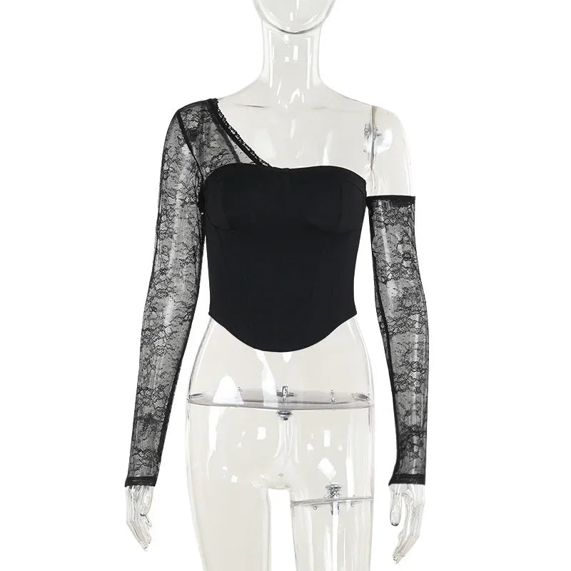 Variant image for Dam Bustier Asymmetrisk Ärmar Bomullsblandning-1