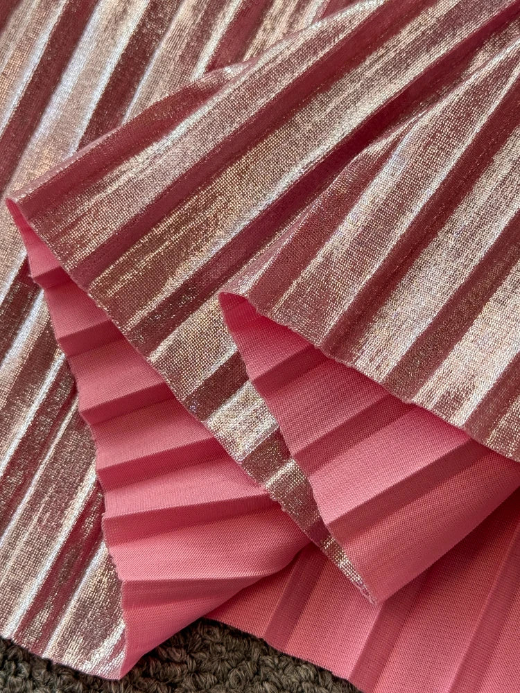 Maxiklänning Dam Löst Snitt Ärmlös Polyester Veckad Form-4