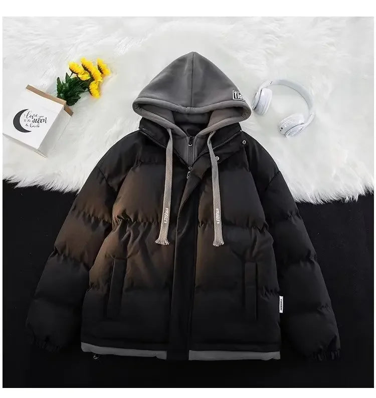 Variant image for Unisex Vinterjacka Kontrastpaneler Mjuk Polyester Fyllning-3
