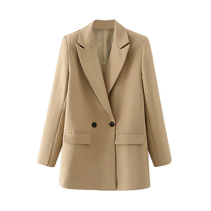 Dam Blazer Stickad Elegant 100% Akryl Tidlös Design 8