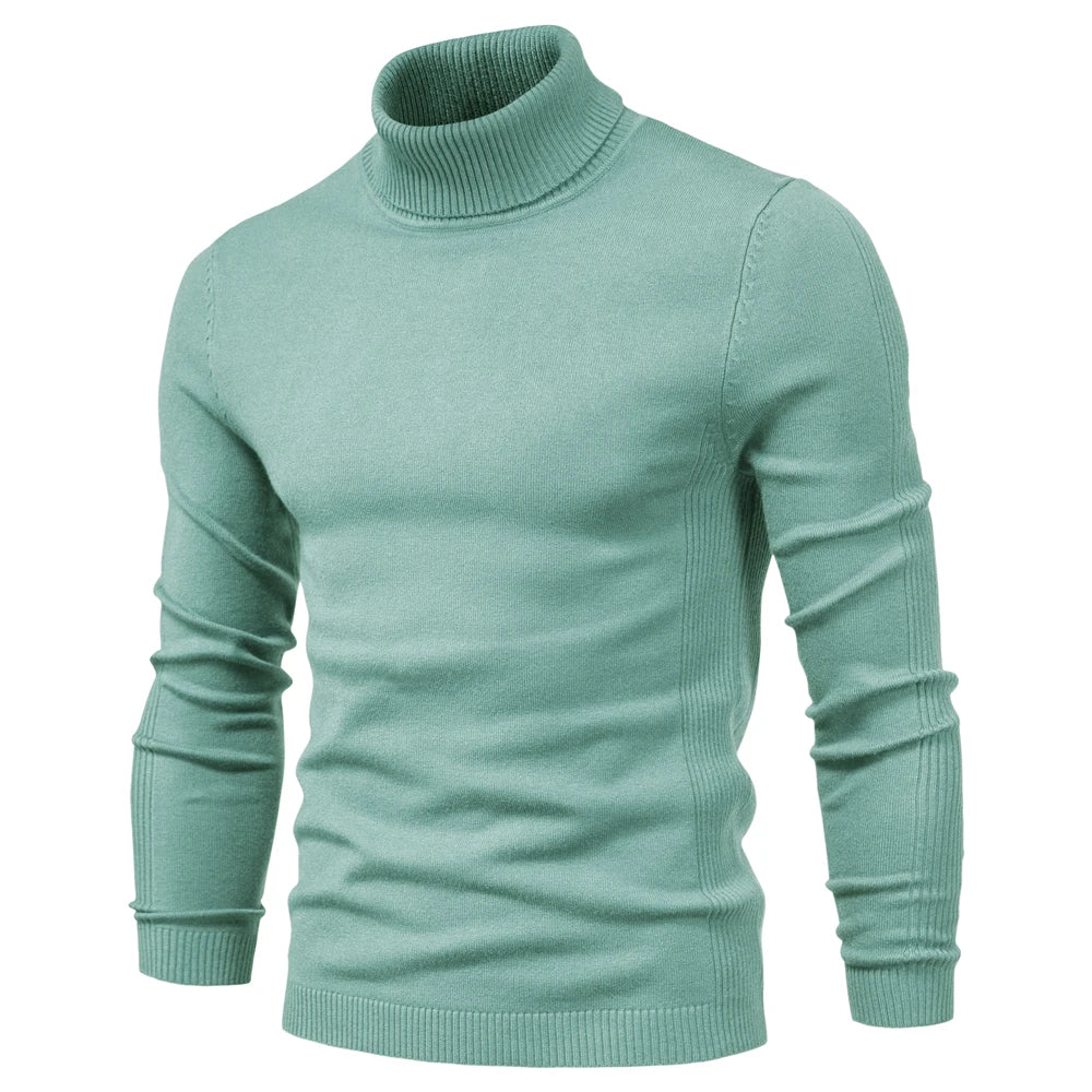 Variant image for Mäns Turtleneck Tröja Figurnära Högkvalitativt Tyg-21