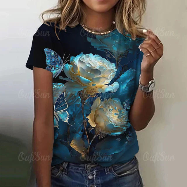 Kort Klänning Dam Fräsch Design 100% Bomull-3