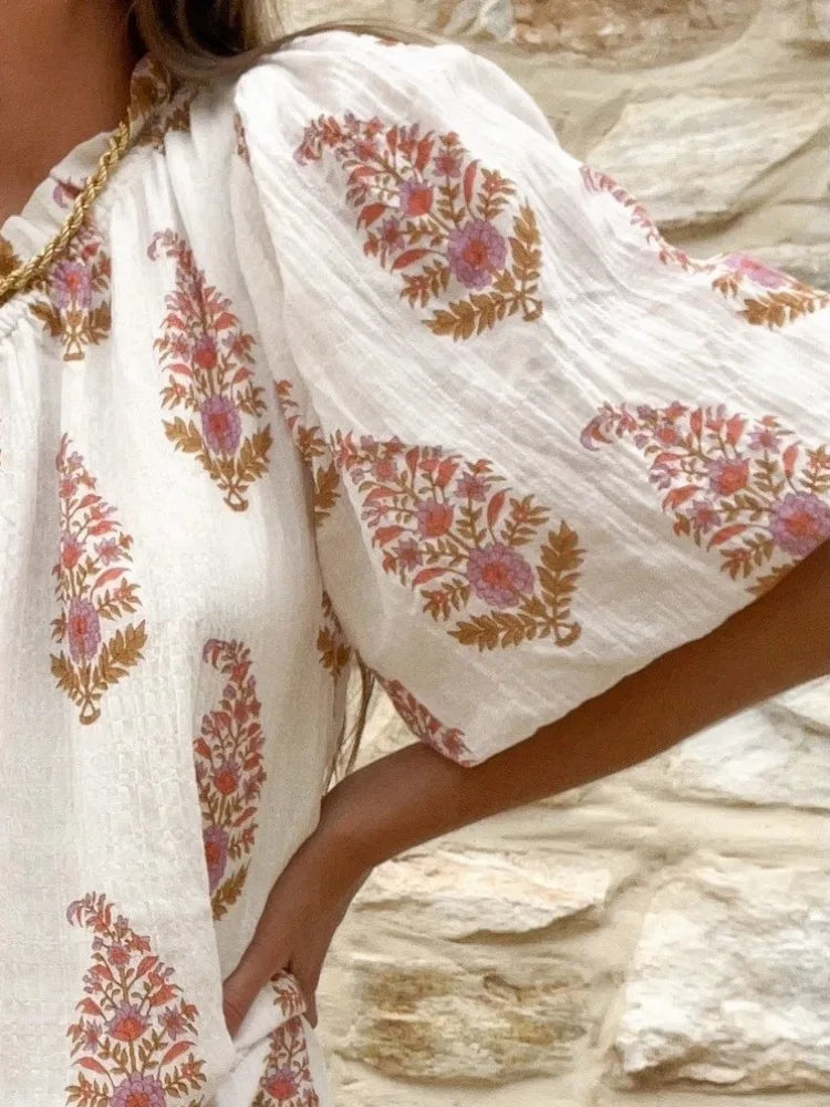 Kvinnors Miniklänning Blommig Lätt Material Trendig Design-6