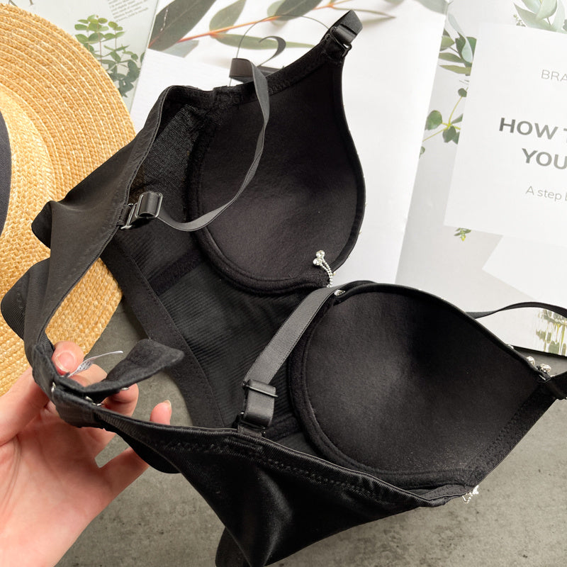 Kvinnors Festtopp Spaghetti Band Polyester med Strass och Tofsar-6