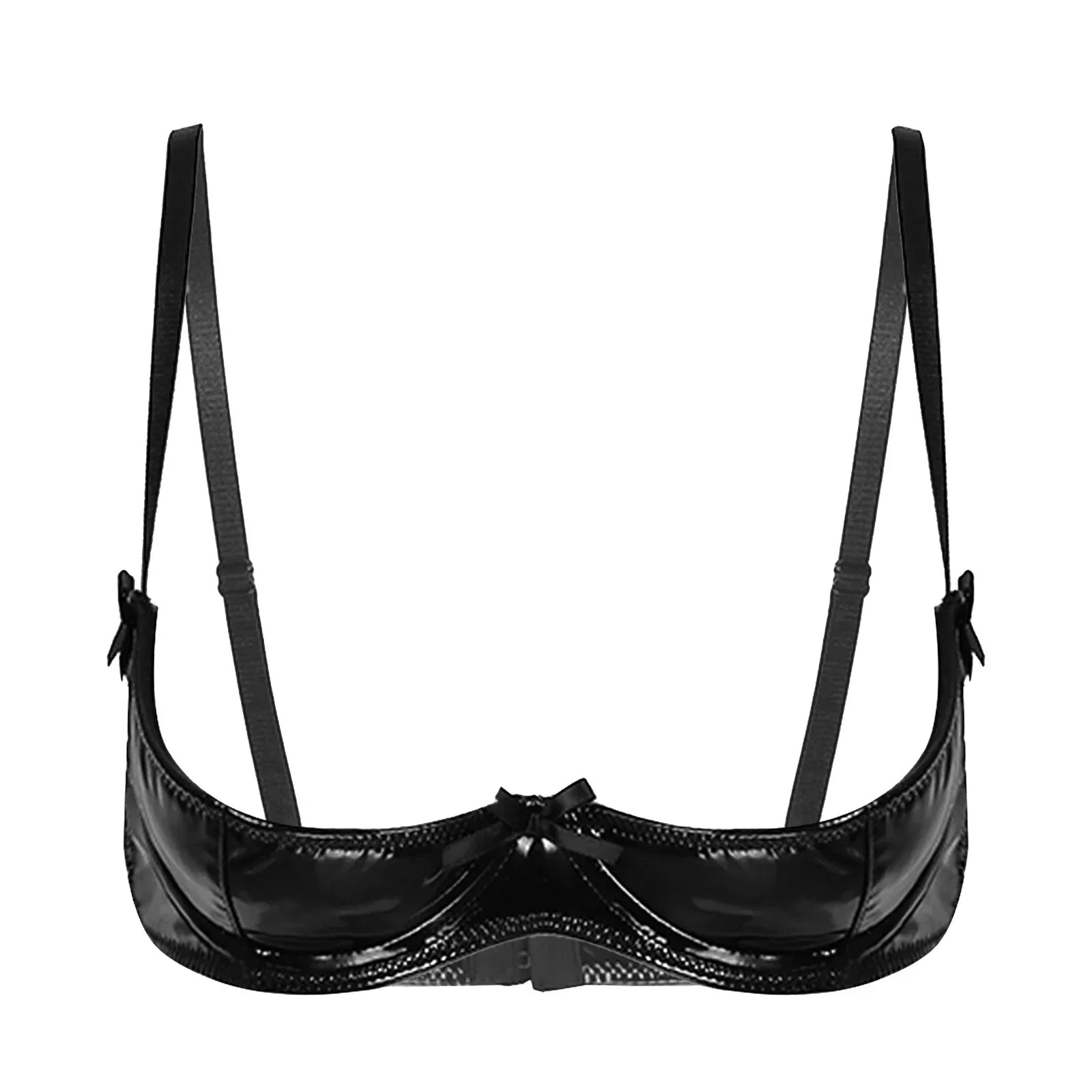 Herr Crotchless Underkläder Monokrom Spandex Patentläder 4