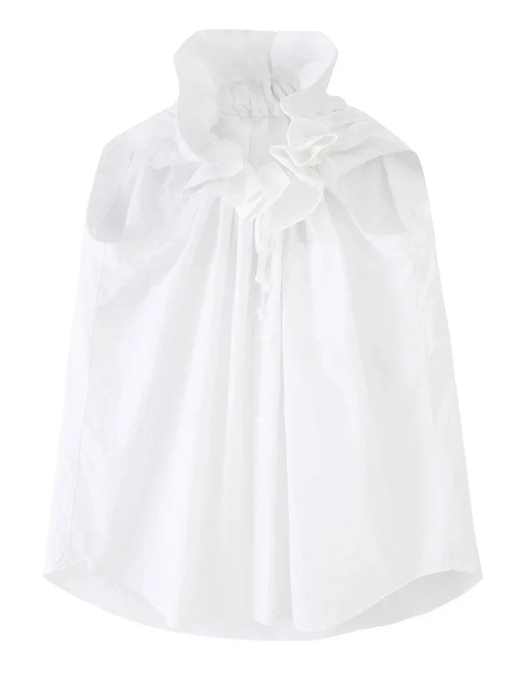 Dam Blus Casual Ståkrage Bomull och Polyester-6