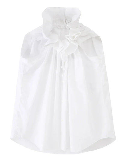 Dam Blus Casual Ståkrage Bomull och Polyester-6