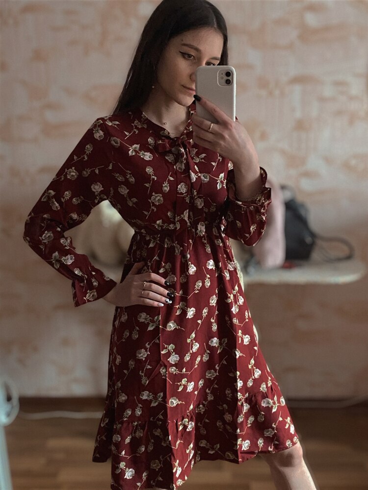 Variant image for Dam Midi Klänning Fyrkantig Halsringning Bomull Chiffon-7