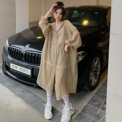 Dam Långärmad Topp Bred Skärning Polyester och Bomull-5