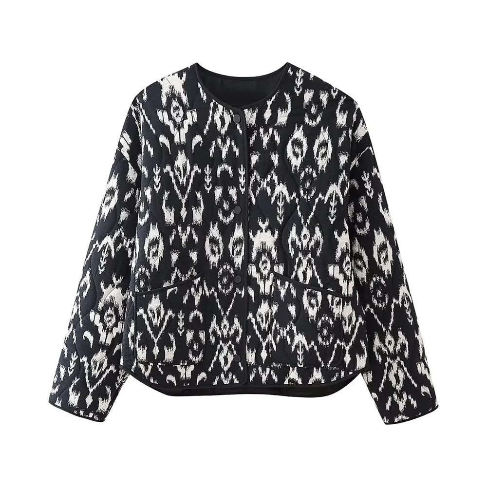 Damjacka Kort Vadderad Polyester Mångsidig Design-4