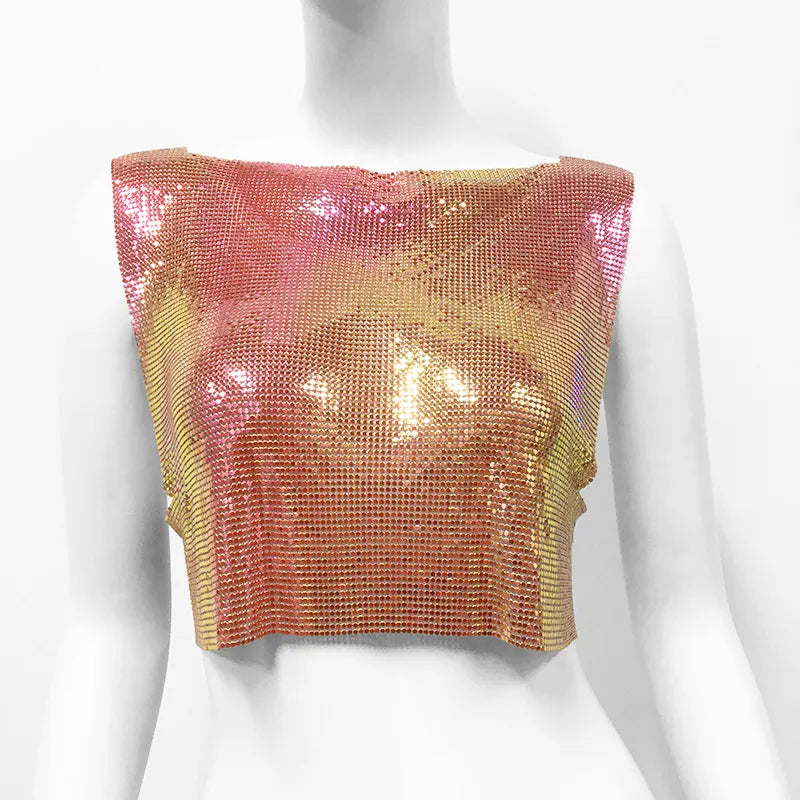 Variant image for Dam Crop Top Monokrom Polyester Paljettdekoration-28