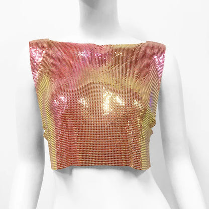 Variant image for Dam Crop Top Monokrom Polyester Paljettdekoration-28