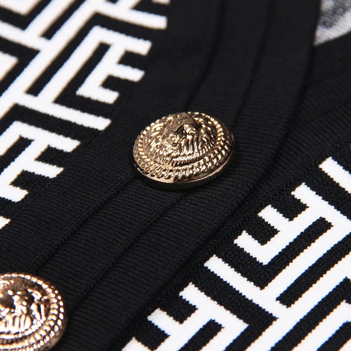 Dam Kofta Mönstrad Viskos Casual med Lång Ärmar och V-Hals-3