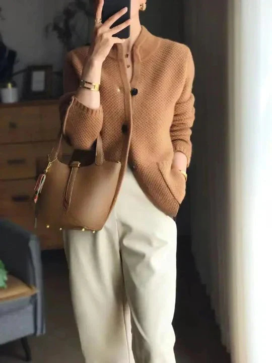 Damjacka i Kashmirull Klassisk Design för Damer 6
