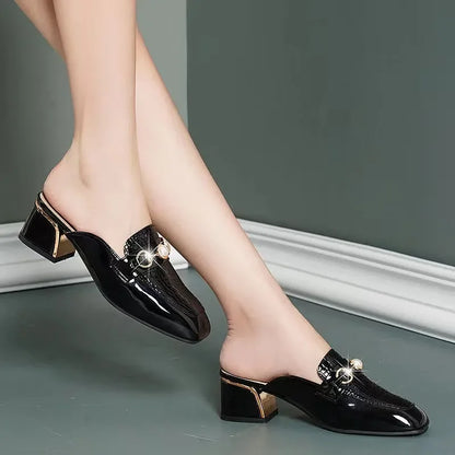 Variant image for Dam Mules Spetsig Tå Hög Klack PU-8