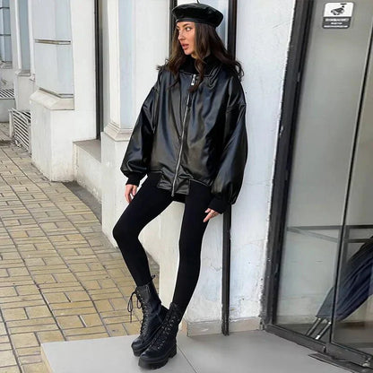 Herr Bikerjacka Löst Klippt Läder-5