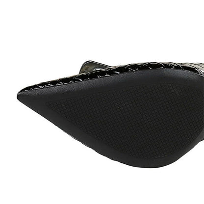 Dam Pumps Spetsformad PU-material Elegant 7 cm Häl-3