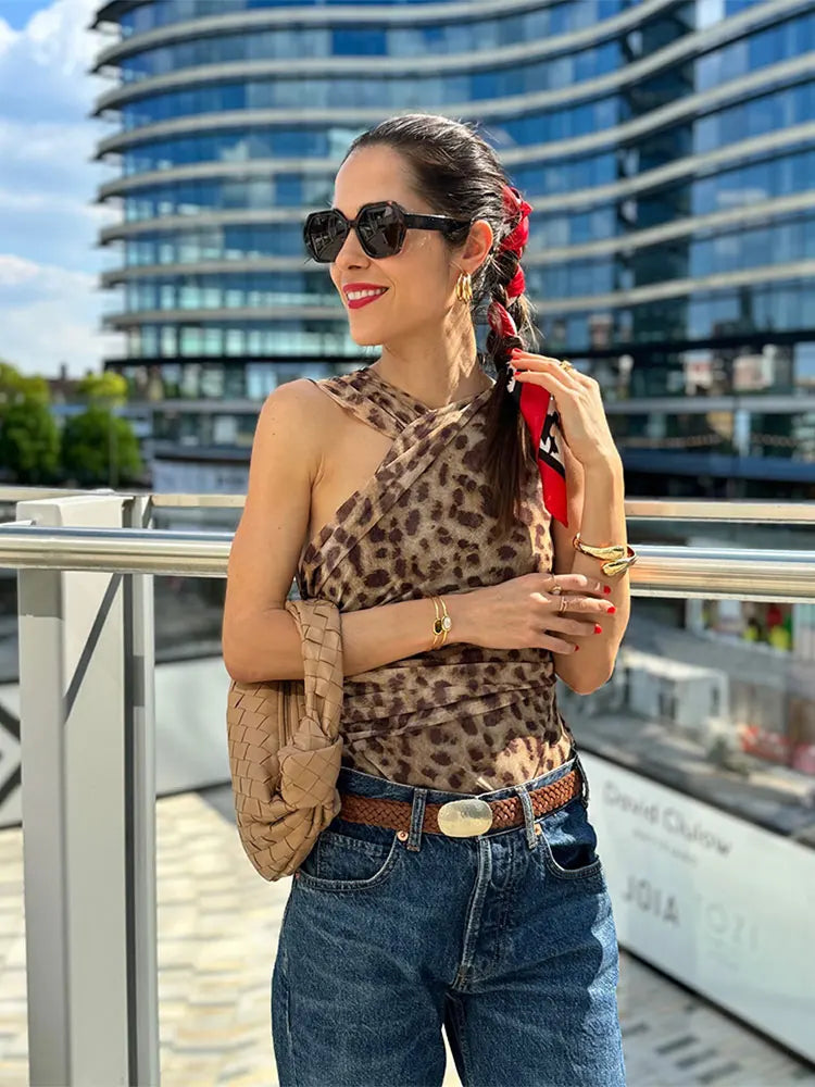 Kvinnors Topp Ärmlös Modern Lätt Material-5