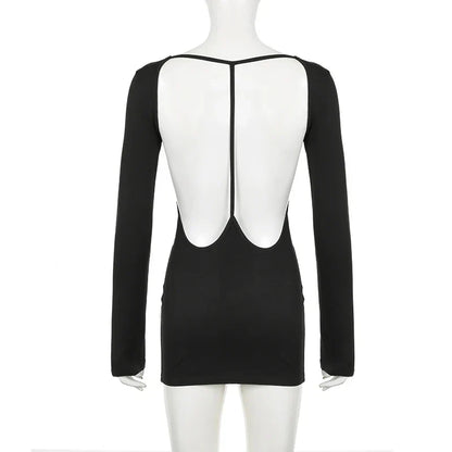 Kvinna Miniklänning Ryggfri Glittrig Polyester Spandex-5