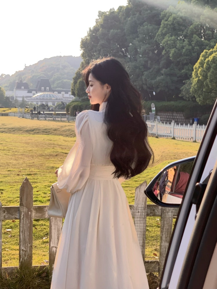 Dam Midiklänning Elegant A-linjeformad Polyester-4