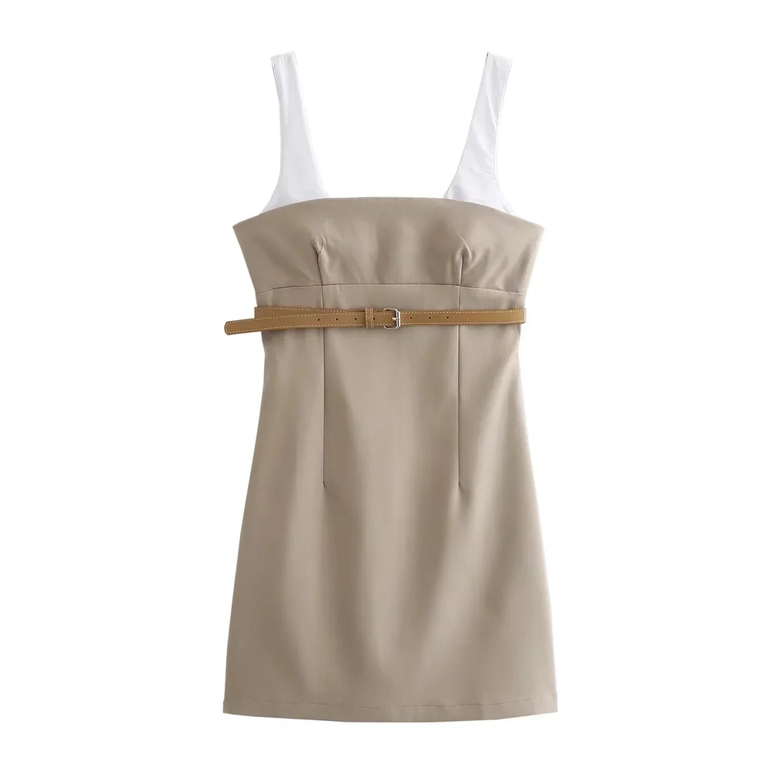 Kvinnors Miniklänning med Bälte A-linje Polyester Glittrig-1