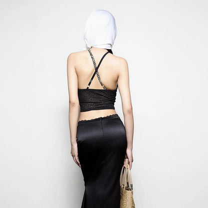 Festtoppar Dam Kort Topp Elastisk Polyester Spandex 5