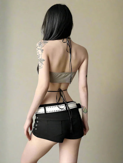 Dam Topp Festtoppar Tropisk Design Polyester Spandex-2