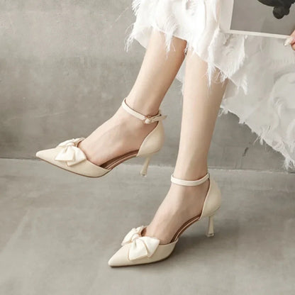 Dam Pumpskor T-sträng Spetsig Tå PU-material-5