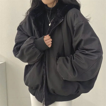 Herrjacka Reversibel Avslappnad Polyester för Höst-1