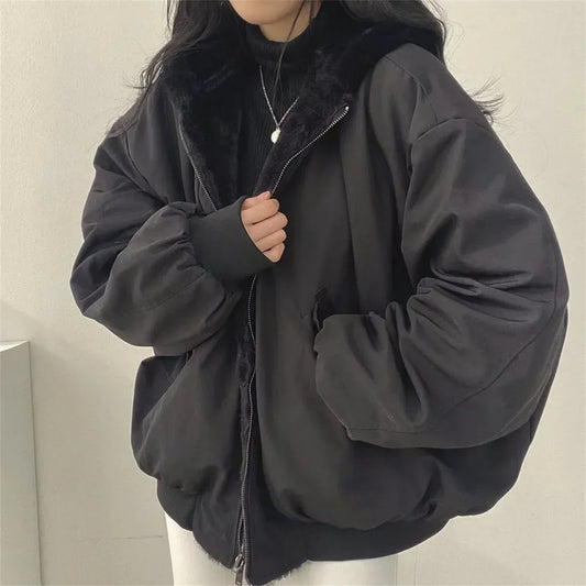 Herrjacka Reversibel Avslappnad Polyester för Höst-1