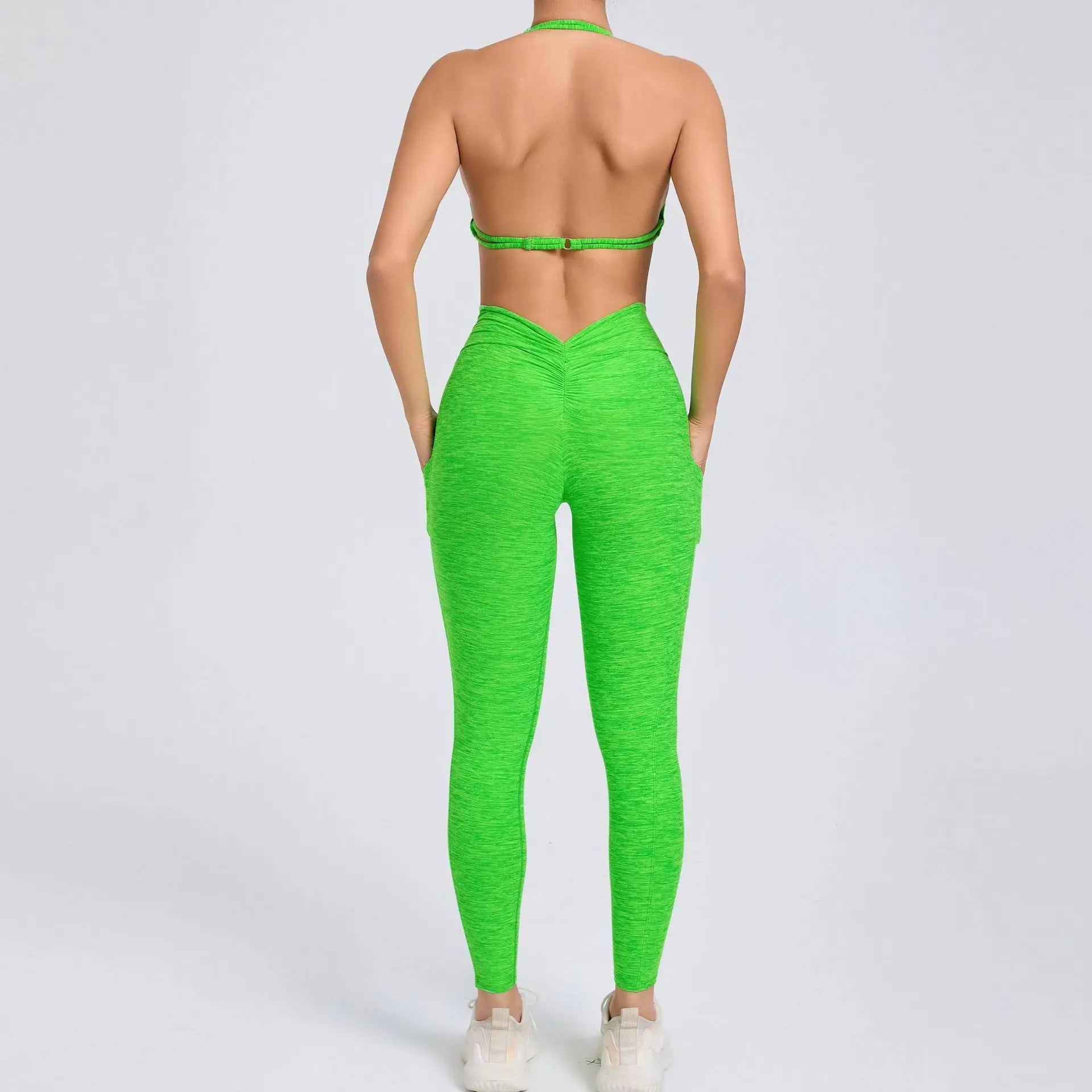 Dam Leggingsset Minimalistisk Nylon Ärmlös Design-3
