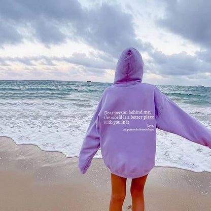 Unisex Hoodie Med Budskap För Att Sprida Kärlek, 80% Bomull 20% Polyester 11