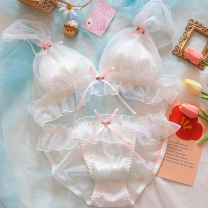 Dam BH-uppsättning Slingdekoration Bomull Polyester-3
