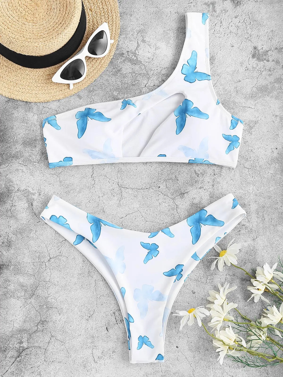 Variant image for Fina Dam Klänningar Fotledskulder med Fjärilsmönster i Lätt Polyester-1