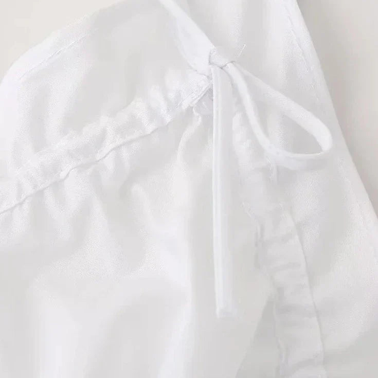 Dam Topp Snörning Veckad Design Festtoppar 100% Polyester 3