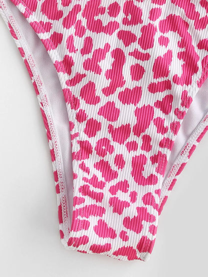 Dam Ankelklänning Leopardmönster Polyester-4
