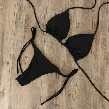 Dam Bikini Mikrobrun Teknologi Hållbart Tyg-5