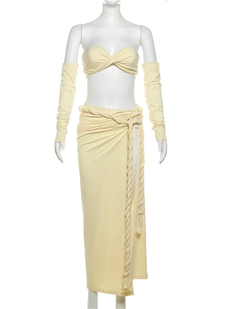 Dam Klänning Bandage Polyester Spandex Lång Modell-6