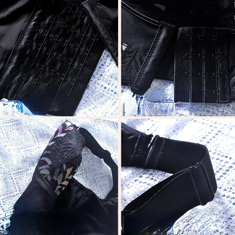 Vadderad Push-up BH med Blommönster och Spets – Komfortabel och Stödjande Design för Kvinnor 5