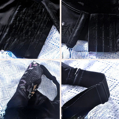 Vadderad Push-up BH med Blommönster och Spets – Komfortabel och Stödjande Design för Kvinnor 5