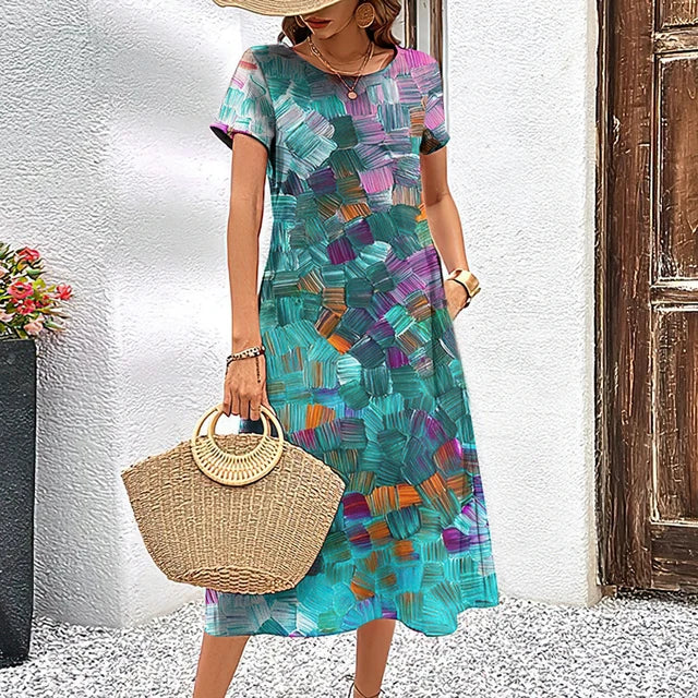 Variant image for Kvinna Lätt Klänning Originaldesign Högkvalitativt Tyg-17