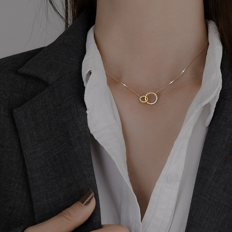 Dam Hänge Zirkonia 925 Sterling Silver Elegant Design-3