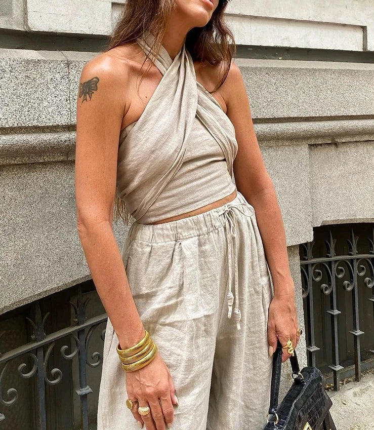 Dam Festtoppar Korsad Modern Design Polyester 2