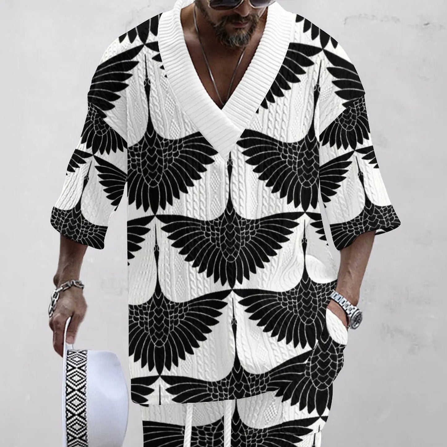 Variant image for Tvådelat Set Dam Vintage Jacquard Normal Passform-1