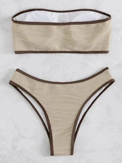 Dam Bikini Set Hög Midja Polyester Elastan-2