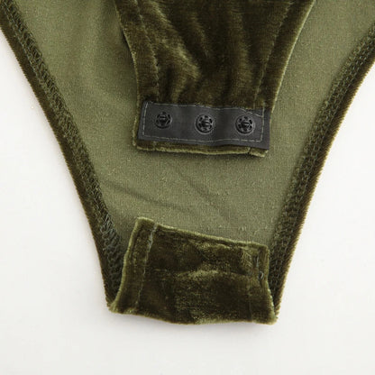 Dam Klänning Romper Sammet Elegant Monokrom Design-6