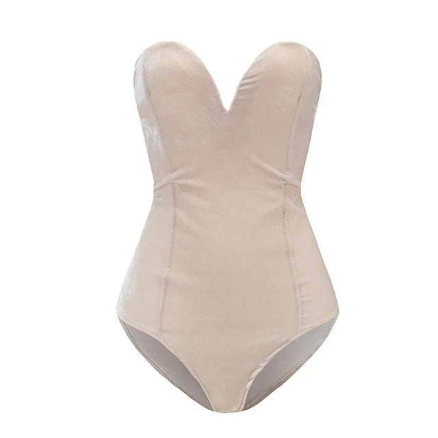 Variant image for Dam Klänning Romper Sammet Elegant Monokrom Design-2