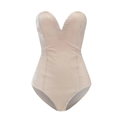 Variant image for Dam Klänning Romper Sammet Elegant Monokrom Design-2